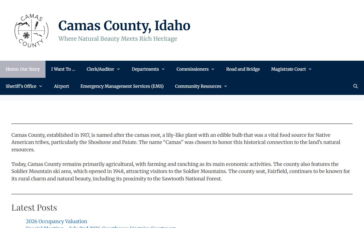 Camas County court records official county government homepage