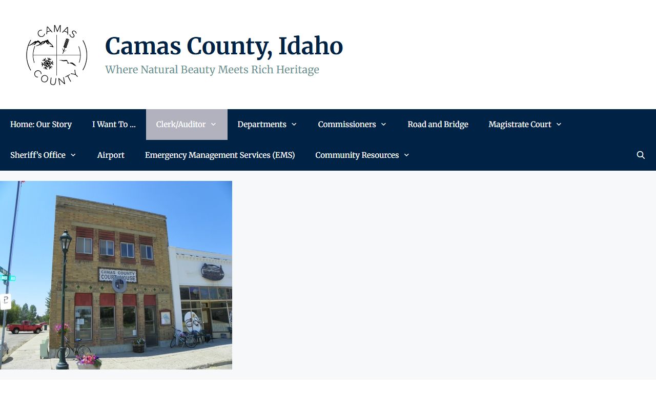 Camas County court records Clerk Auditor Recorder office page