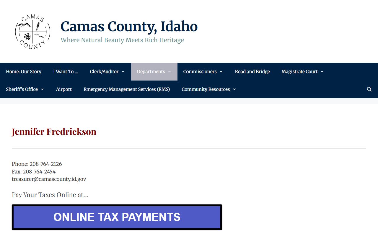 Camas County inmate records and county official records channel context